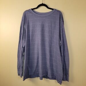 Falls Creek XXXL Blue Striped Long Sleeve T Shirt Mens Casual Cotton Tee 3XL